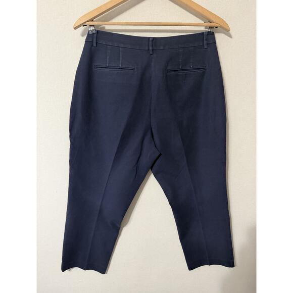 Ann Taylor Women’s Curvy Fit Sz 12 Capri Chino Pants Navy Blue 36x24 - Picture 9 of 12